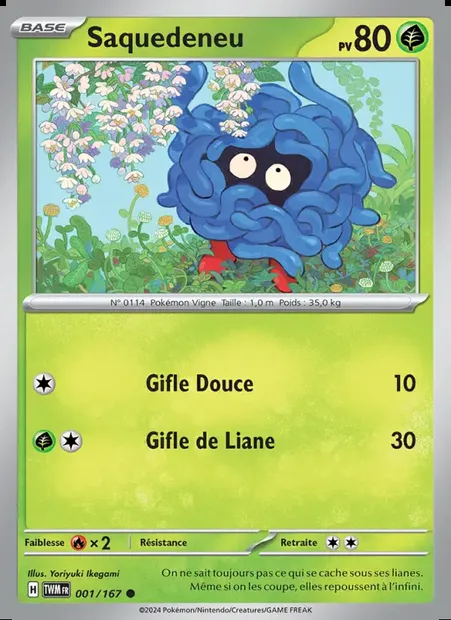 Saquedeneu, carte Pokémon TWM 001 — extension Mascarade Crépusculaire