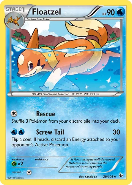 Floatzel, Pokémon card FLF 29 — Flashfire set