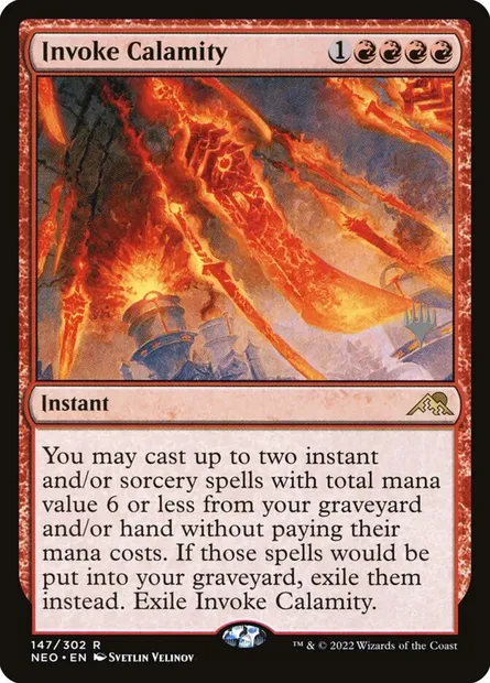 Invoke Calamity, Magic card PNEO 147p — Kamigawa: Neon Dynasty Promos set