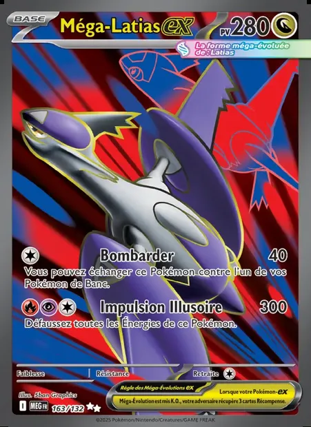 Méga-Latias-ex, carte Pokémon MEG 163 — extension Méga-Évolution
