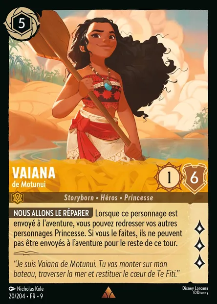 Vaiana - de Motunui, carte Disney Lorcana CH9-020 — extension Fabuleux