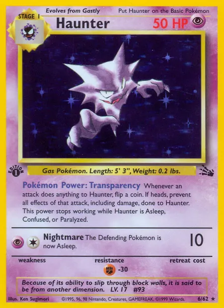 Haunter, Pokémon card FO 6 — Fossil set