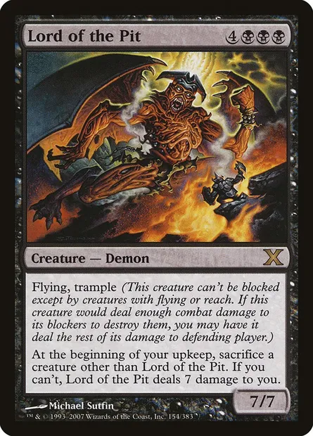 Lord of the Pit, Magic card 10E 154 — Tenth Edition set