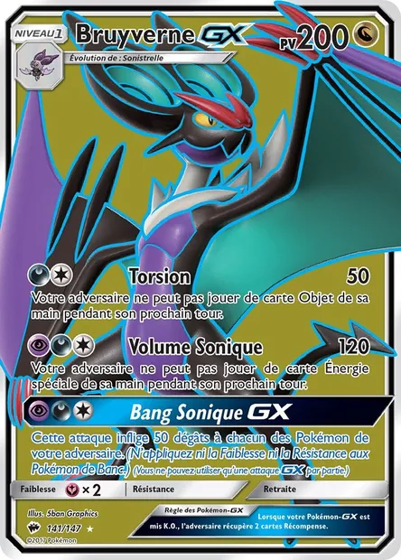 Bruyverne GX, carte Pokémon BUS 141 — extension Ombres Ardentes