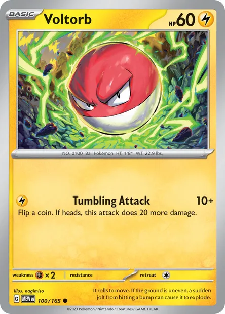 Voltorb, Pokémon card MEW 100 — 151 set