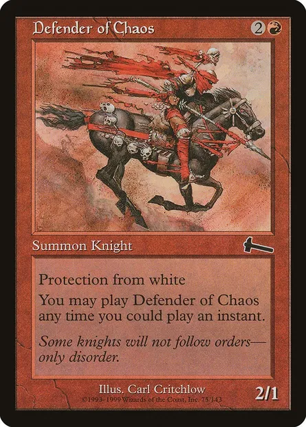 Defender of Chaos, Magic card ULG 75 — Urza's Legacy set