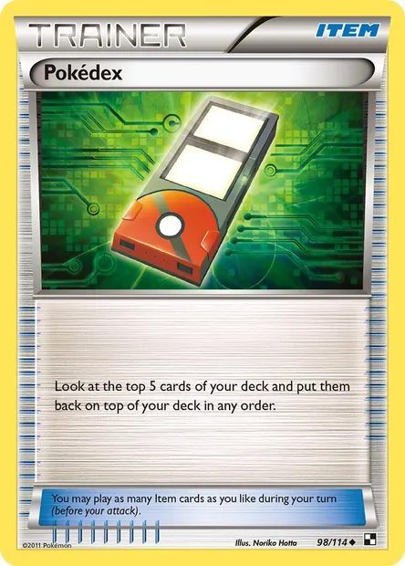 Pokédex, Pokémon card BLW 98 — Black & White set