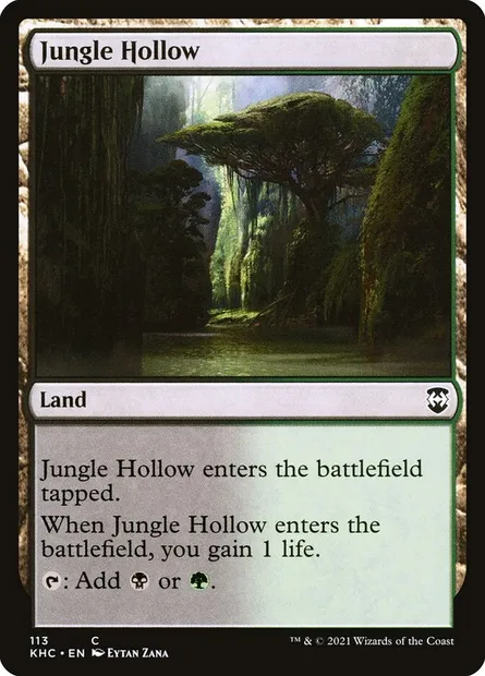 Jungle Hollow, Magic card KHC 113 — Kaldheim Commander set