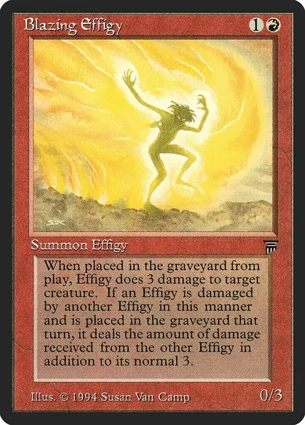 Blazing Effigy, carte Magic LEG 134 — extension Legends