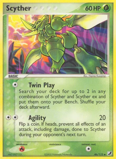 Scyther, Pokémon card UF 46 — Unseen Forces set