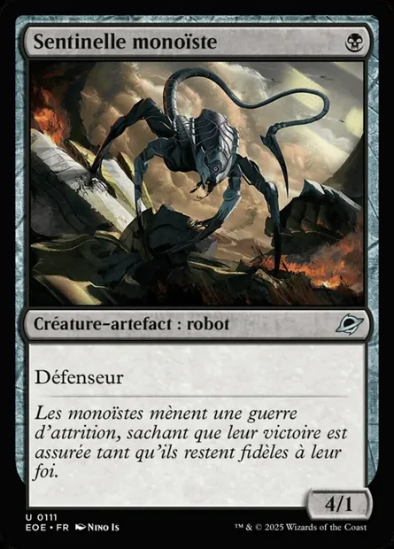 Sentinelle monoïste, carte Magic EOE 111 — extension Edge of Eternities