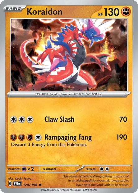 Koraidon, Pokémon card SVI 124 — Scarlet & Violet set