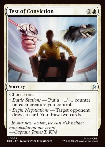 Test of Conviction, Magic card TRK 39 — Star Trek set