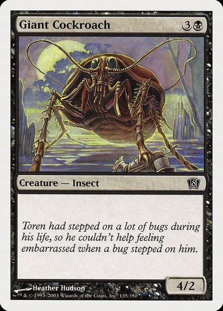 Cafard géant, carte Magic 8ED 135 — extension Huitième Edition
