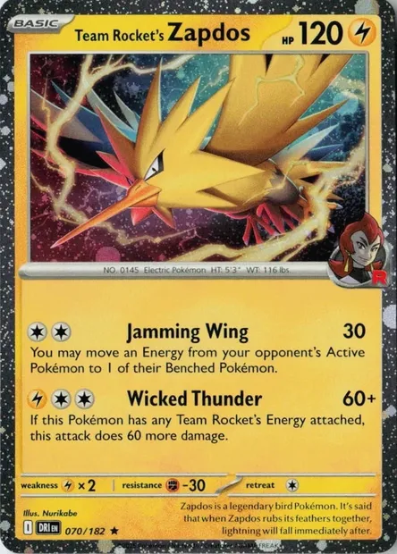 Électhor de la Team Rocket, carte Pokémon TDX 070-5 — extension Theme Deck & Blisters Exclusives