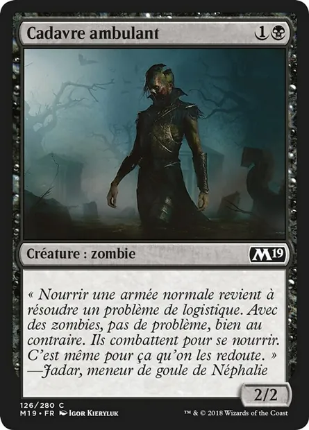 Cadavre ambulant, carte Magic M19 126 — extension Core Set 2019