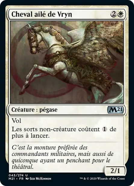 Cheval ailé de Vryn, carte Magic M21 43 — extension Core Set 2021