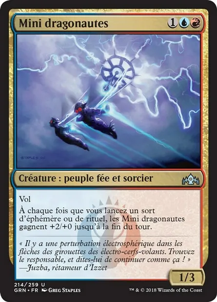 Mini dragonautes, carte Magic GRN 214 — extension Les Guildes de Ravnica