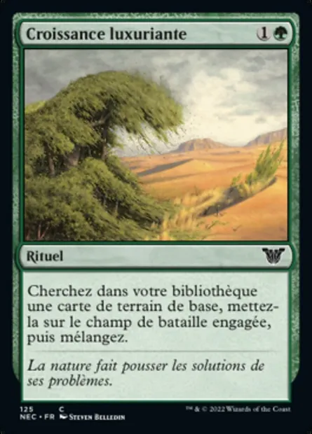 Croissance luxuriante, carte Magic NEC 125 — extension Neon Dynasty Commander