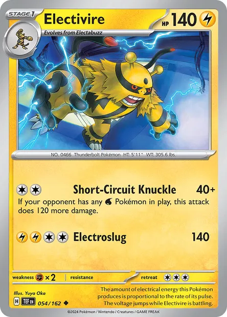 Electivire, Pokémon card TEF 054 — Temporal Forces set