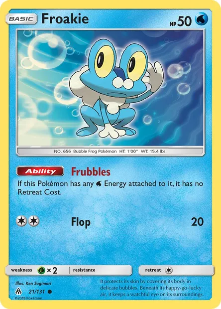 Froakie, Pokémon card FLI 21 — Forbidden Light set