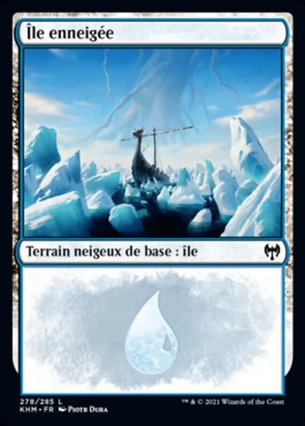 Île enneigée, carte Magic KHM 278 — extension Kaldheim