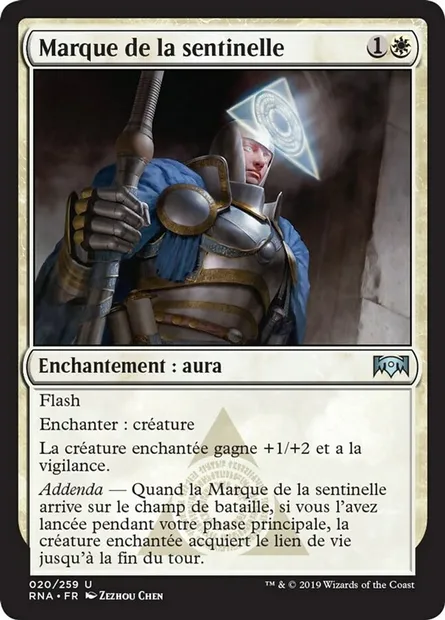 Marque de la sentinelle, carte Magic RNA 20 — extension L'allégeance de Ravnica