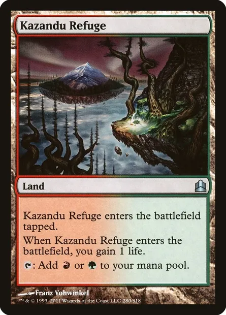 Kazandu Refuge, Magic card CMD 280 — Commander 2011 set