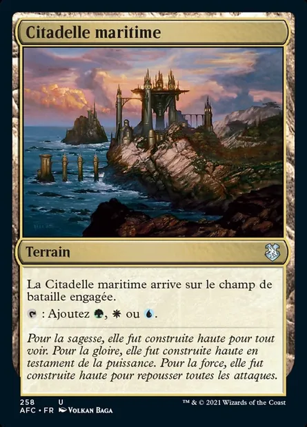 Citadelle maritime, carte Magic AFC 258 — extension Forgotten Realms Commander