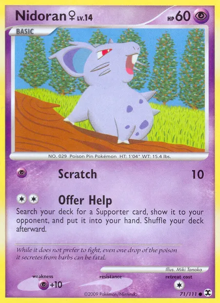 Nidoran ♀, Pokémon card RR 71 — Rising Rivals set