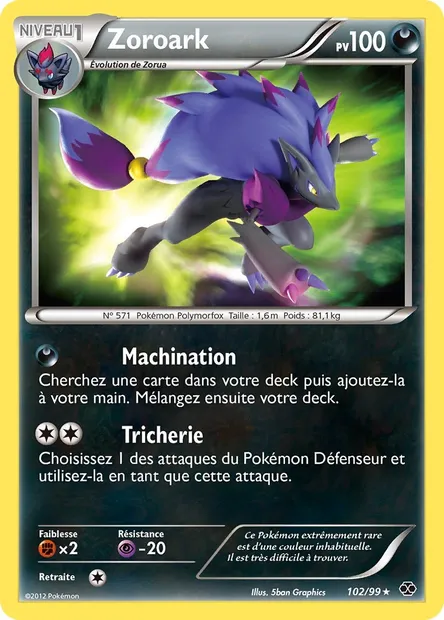 Zoroark, carte Pokémon NXD 102 — extension Destinées Futures