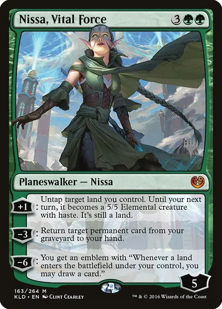 Nissa, force vitale, carte Magic PKLD 163p — extension Kaladesh Promos