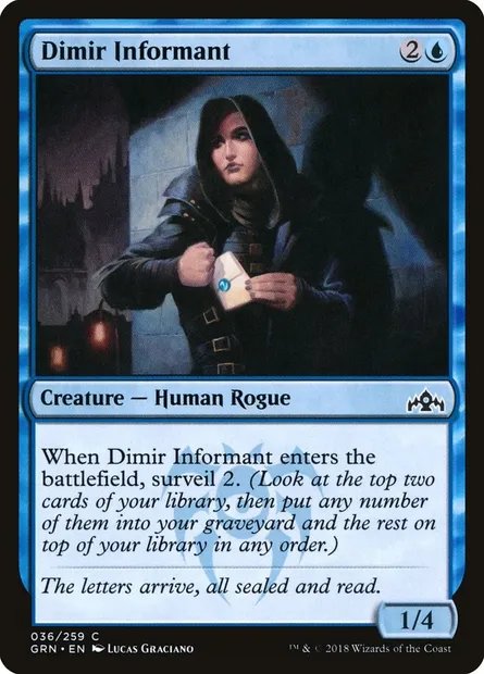 Dimir Informant, Magic card GRN 36 — Guilds of Ravnica set