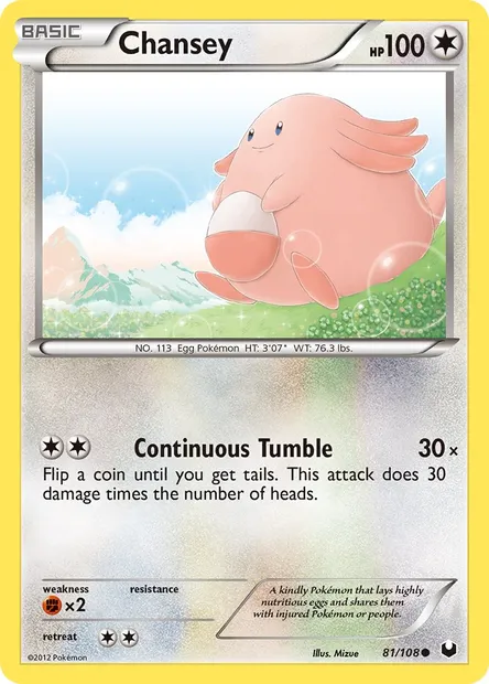 Chansey, Pokémon card DEX 81 — Dark Explorers set