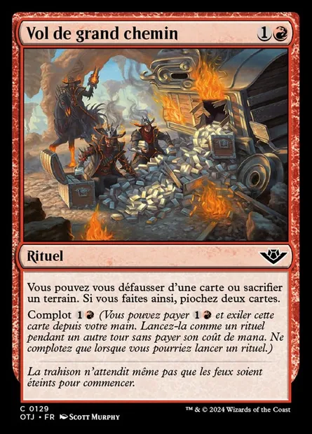 Vol de grand chemin, carte Magic OTJ 129 — extension Outlaws of Thunder Junction