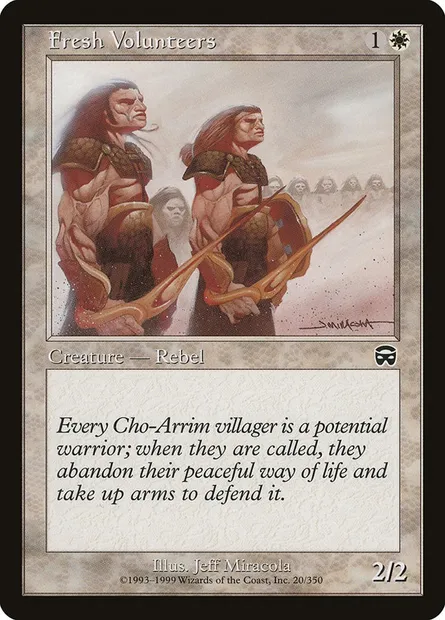 Fresh Volunteers, Magic card MMQ 20 — Mercadian Masques set