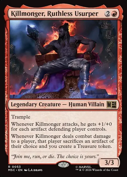 Killmonger, Ruthless Usurper, Magic card MSC 53 — Marvel Super Heroes Commander set