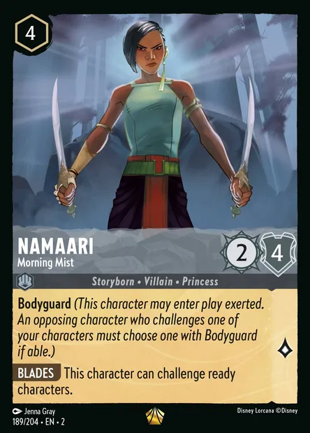 Namaari - Morning Mist, Disney Lorcana card CH2-189 — Rise of the Floodborn set