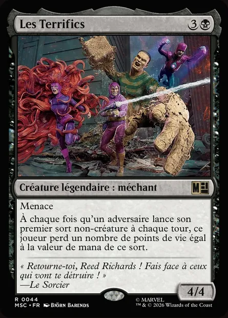 Les Terrifics, carte Magic MSC 44 — extension Marvel Super Heroes Commander
