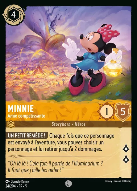Minnie - Amie compatissante, carte Disney Lorcana CH5-024 — extension Ciel Scintillant
