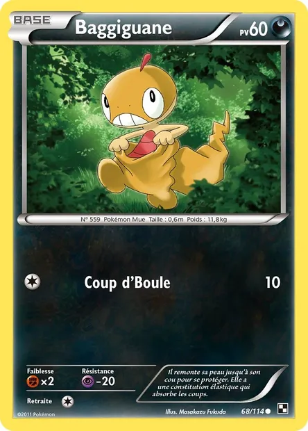Baggiguane, carte Pokémon BLW 68 — extension Noir & Blanc