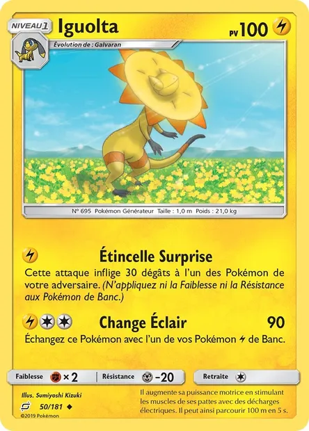 Iguolta, carte Pokémon TEU 50 — extension Duo de Choc