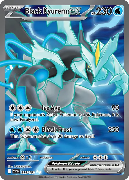Black Kyurem ex, Pokémon card SSP 218 — Surging Sparks set