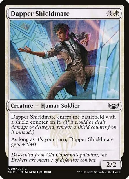 Dapper Shieldmate, Magic card SNC 9 — Streets of New Capenna set