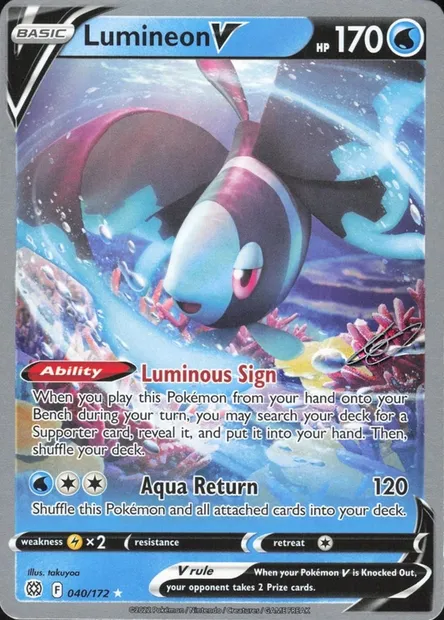 Luminéon V, carte Pokémon WCD23 040 — extension World Championship Decks 2023