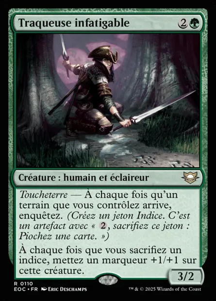 Traqueuse infatigable, carte Magic EOC 110 — extension Edge of Eternities Commander