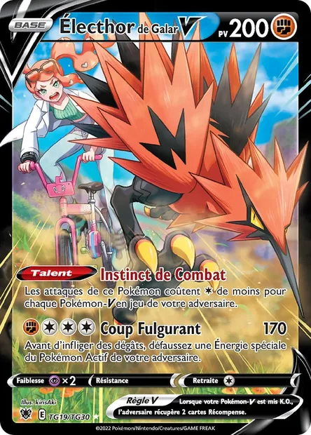 Électhor de Galar V, carte Pokémon ASR TG19 — extension Astres Radieux