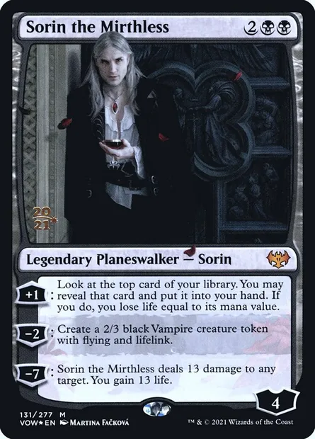 Sorin the Mirthless, Magic card PVOW 131s — Innistrad: Crimson Vow Promos set