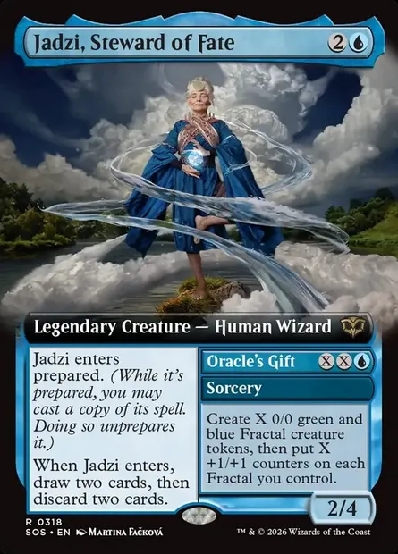 Jadzi, Steward of Fate // Oracle's Gift, Magic card SOS 318 — Secrets of Strixhaven set