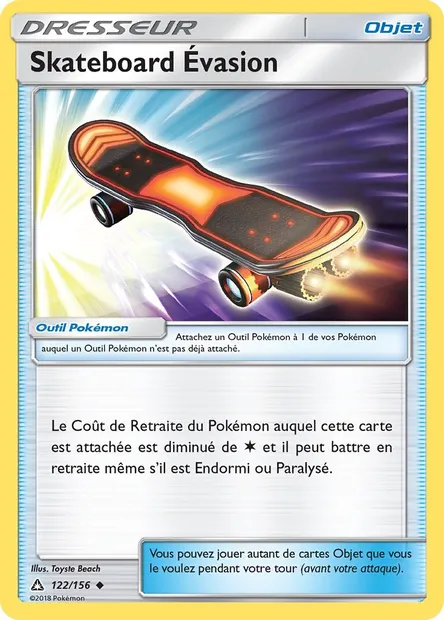 Skateboard Évasion, carte Pokémon UPR 122 — extension Ultra-Prisme